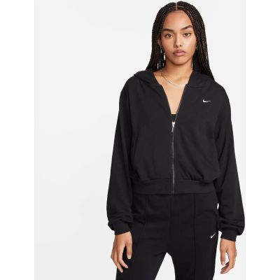 Damen Shirt Sportswear Chill Terry Loose Full-Zip French Terry in schwarz