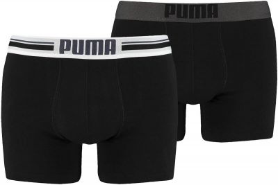 PUMA Underwear - Boxershorts Placed Logo Boxer 2er Pack in schwarz