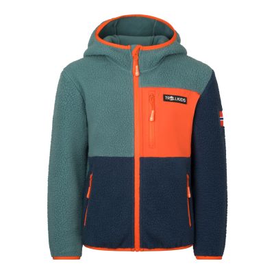 Kids Aurlandsfjord Jacket in - stormy blue/mystic blue/flame orange