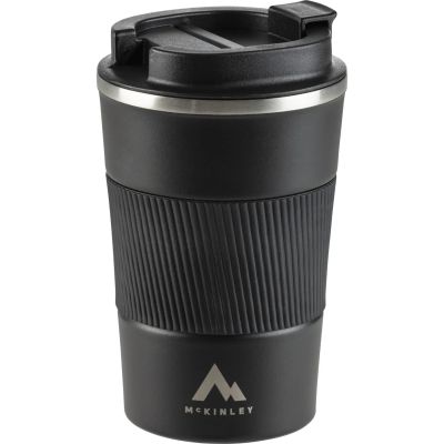 Trinkbehälter Becher Thermo 0,35L Sil.-Band in schwarz