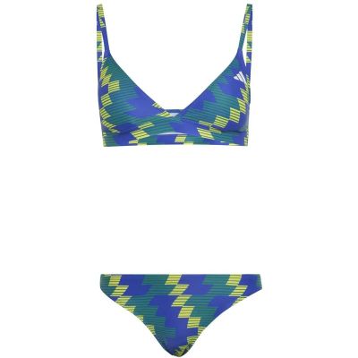 Damen Bikini FUSSBALL-INSPIRIERTES TRIANGEL-BIKINI-SET in blau