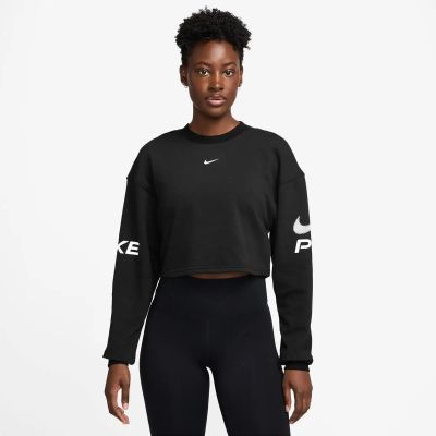 Damen Sweatshirt W NP DF FLC CREW TT GRX in schwarz