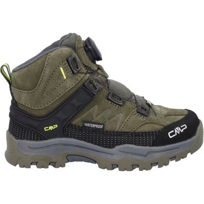 KIDS KIRUNA MID FITGO TREKKING SHOES WP in e943 olive