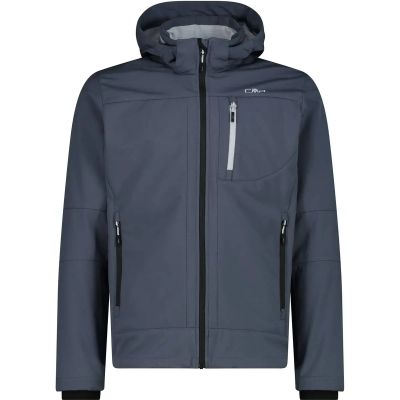 Herren Funktionsjacke Herren Softshelljacke mit Kapuze Men Softshell Jacket Zip Hood in grau