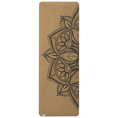 GAIAM PRINTED CORK MANDALA YOGA MAT (5MM) PERFORMANCE in braun