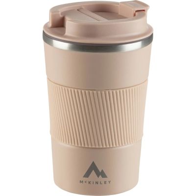 Trinkbehälter Becher Thermo 0,35L Sil.-Band in pink