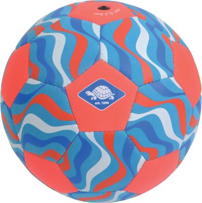 SCHILDKRÖT Ball Schildkröt Neopren Beachsoccerball, Größe 5, Ø 21 cm, normale Größe, farblich sortiert, griffige textile Oberfläche, salzwasserfest, ideal für Strand & Garten, 970287 in blau