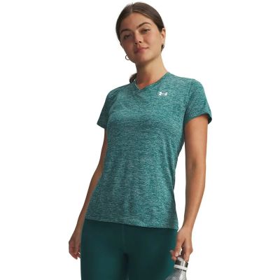 Damen Shirt TECH SSV- TWIST in grau