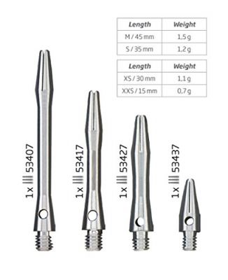 BULLS Dartpfeil BULL'S Simplex Aluminium Shaft in 017 farbig silber