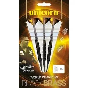 Dartpfeil Unicorn Black Brass Gary Anderson Soft Darts in schwarz