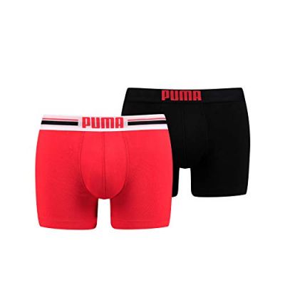 PUMA Underwear - Boxershorts Placed Logo Boxer 2er Pack in 786 red/black