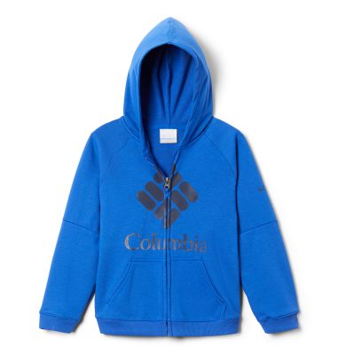 COLUMBIA Columbia Branded French Terry Kinder Hoodie in 437 azul