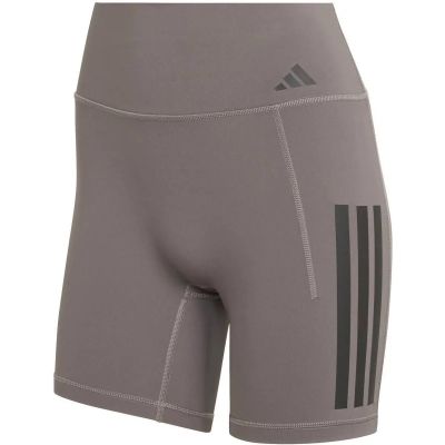 Damen Tight Optime Workout 3-Streifen Kurze (Länge 5 Zoll) in braun