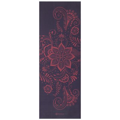 GAIAM AUBERGINE SWIRL YOGA MAT 6MM PREMIUM in pink