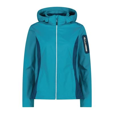WOMAN JACKET ZIP HOOD in 915 tiffany
