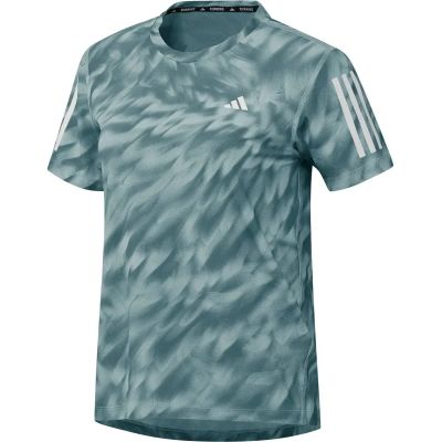 Damen T-Shirt Own The Run Allover-Print in grau