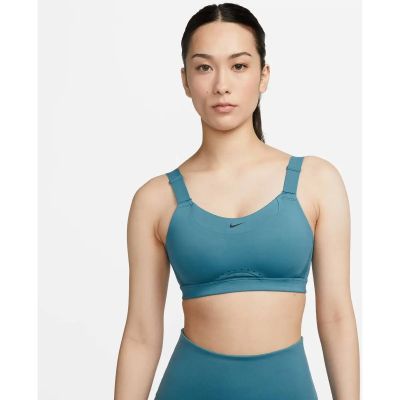 NIKE Damen Top W NK DF ALPHA BRA in blau