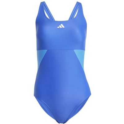 Damen Badeanzug Colorblock C-Back in blau