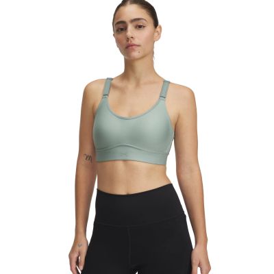 UA INFINITY MID 2.0 BRA in 348 silica green