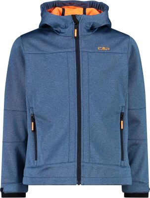 Kinder Funktionsjacke Kapuzen Softshelljacke in blau