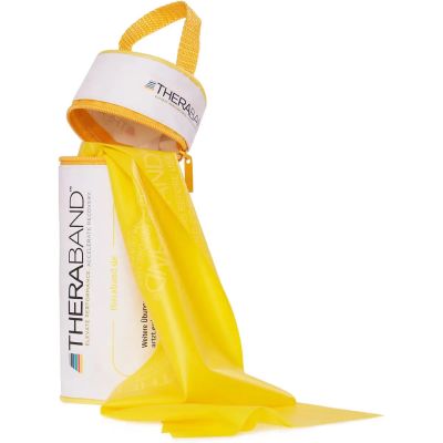 THERA-BAND TheraBand Übungsband in RV-Tasche 2,50 m, leicht, gelb, inkl. Anleitung in gelb